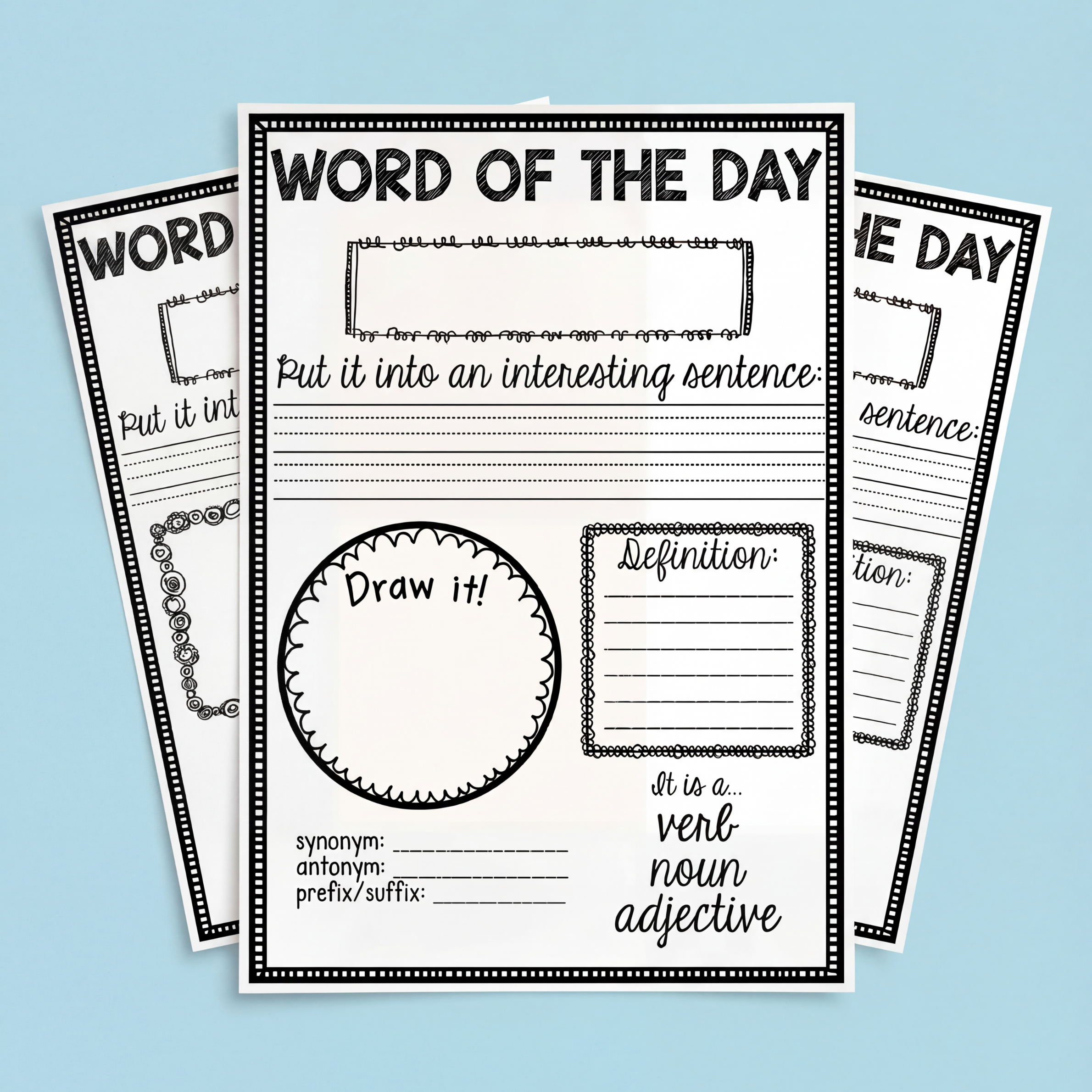 Word of the Day Vocabulary Spelling Activities Primary English – Mrs Edgar