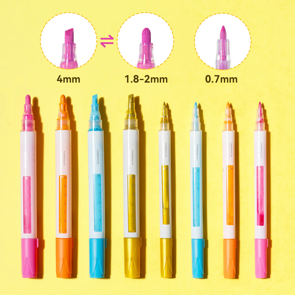 Ohuhu acrylic paint markers with dual-tip pens displayed