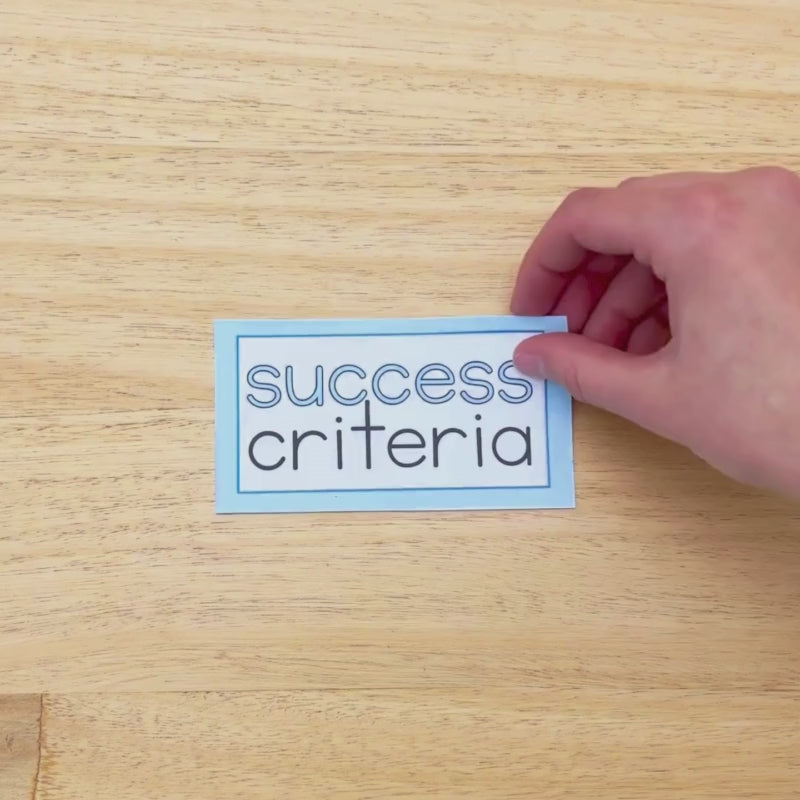 Printable Learning Objectives and Success Criteria cards designed to guide students with clear lesson goals.