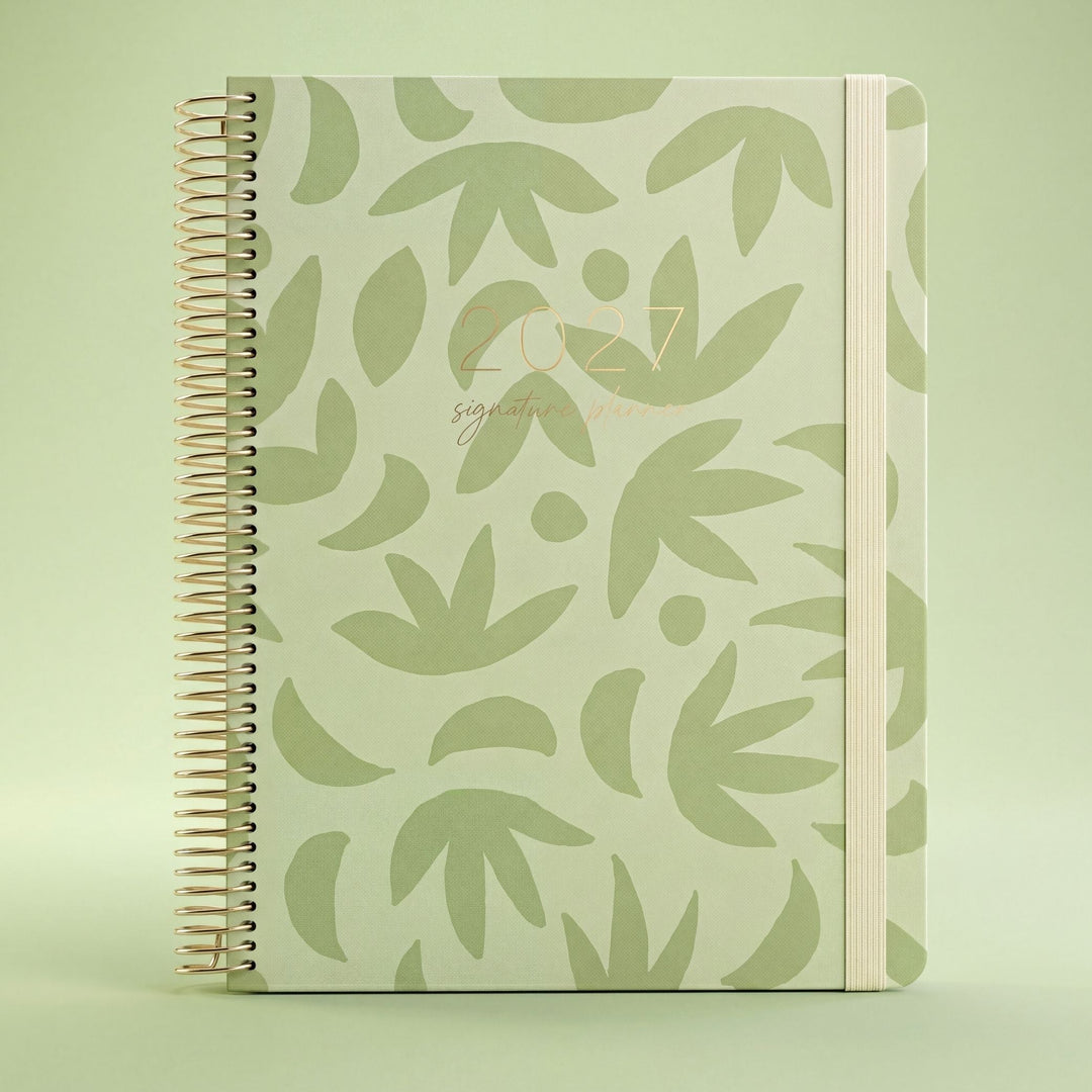 2026 Signature Neutral Teacher Planner with blush and floral cover