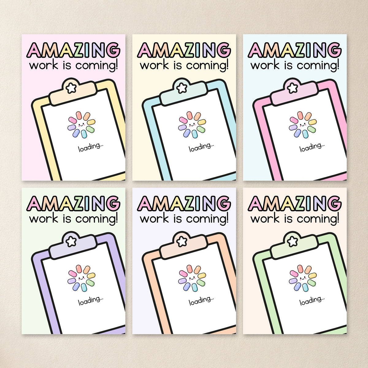 Amazing Work Coming Soon Posters | Gentle Classroom Decor