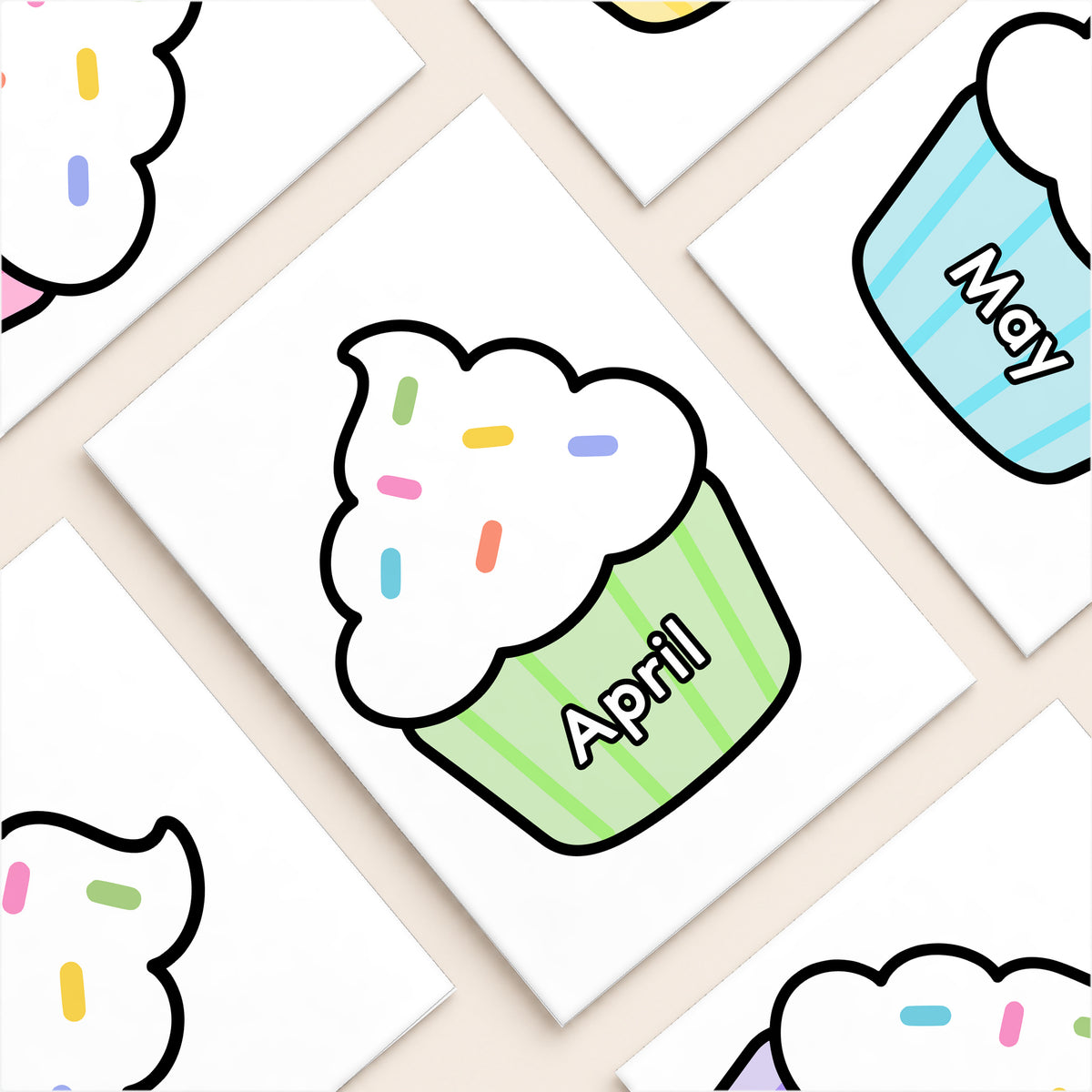Birthday Display: Candles, Cupcakes & Cards | Gentle Classroom Decor