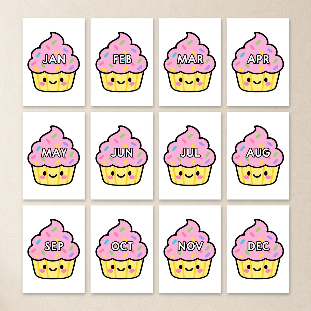 Birthday Display: Candles, Cupcakes & Cards | Gentle Classroom Decor