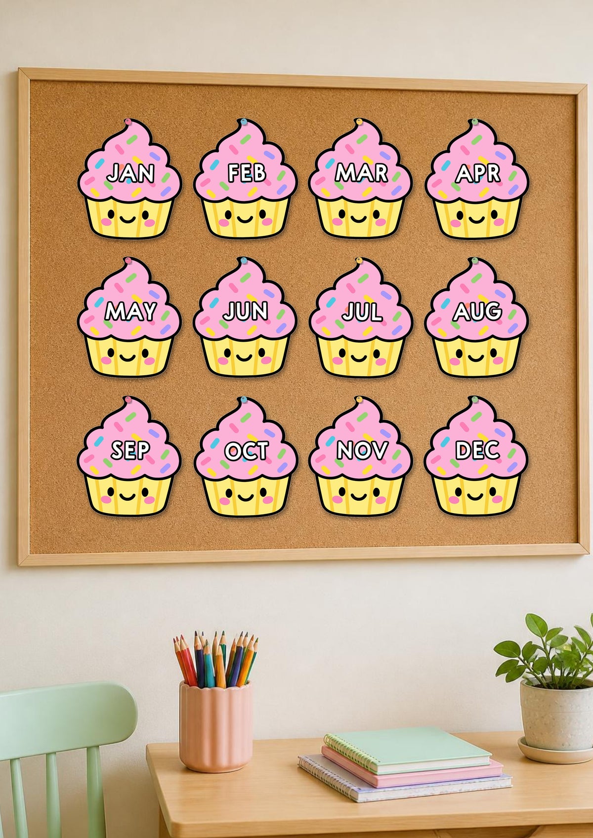 Birthday Display: Candles, Cupcakes & Cards | Gentle Classroom Decor