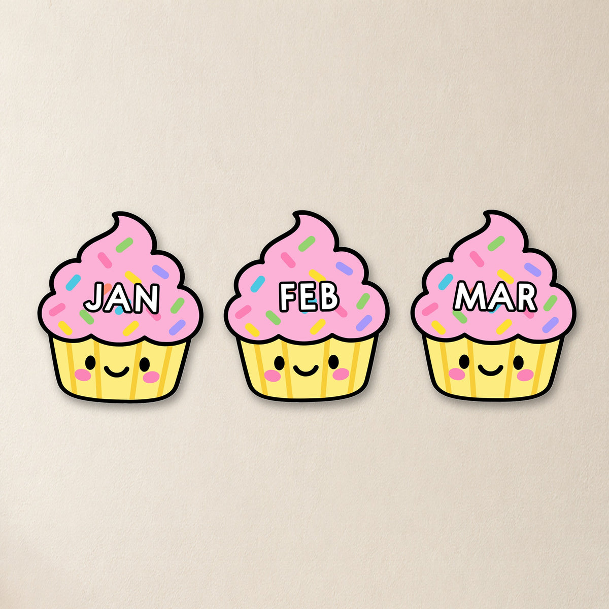 Birthday Display: Candles, Cupcakes & Cards | Gentle Classroom Decor