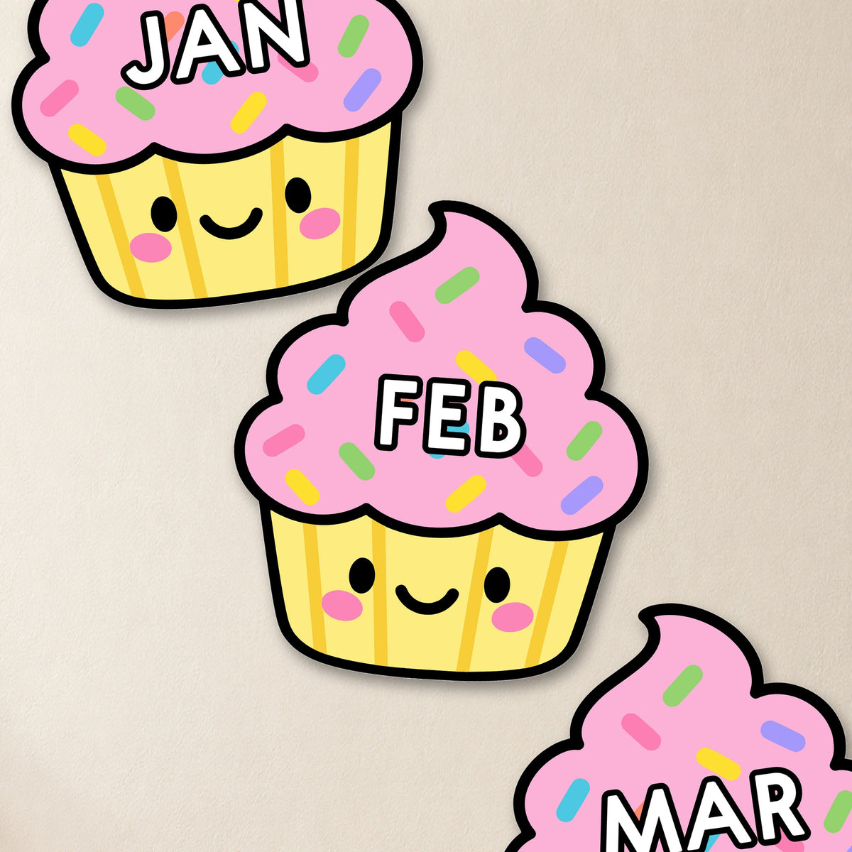 Birthday Display: Candles, Cupcakes & Cards | Gentle Classroom Decor