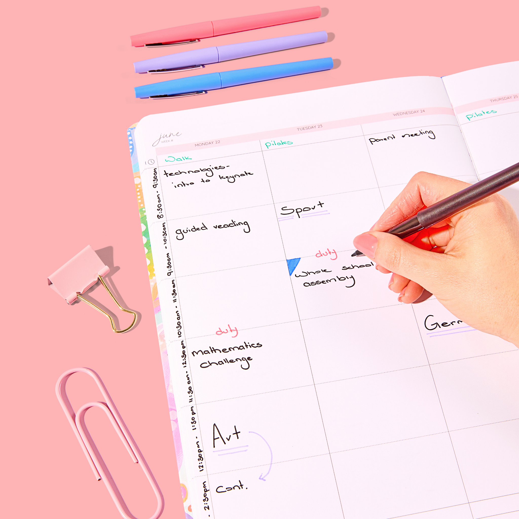 2026 Lilac Flowers Classic Weekly Teacher Planner