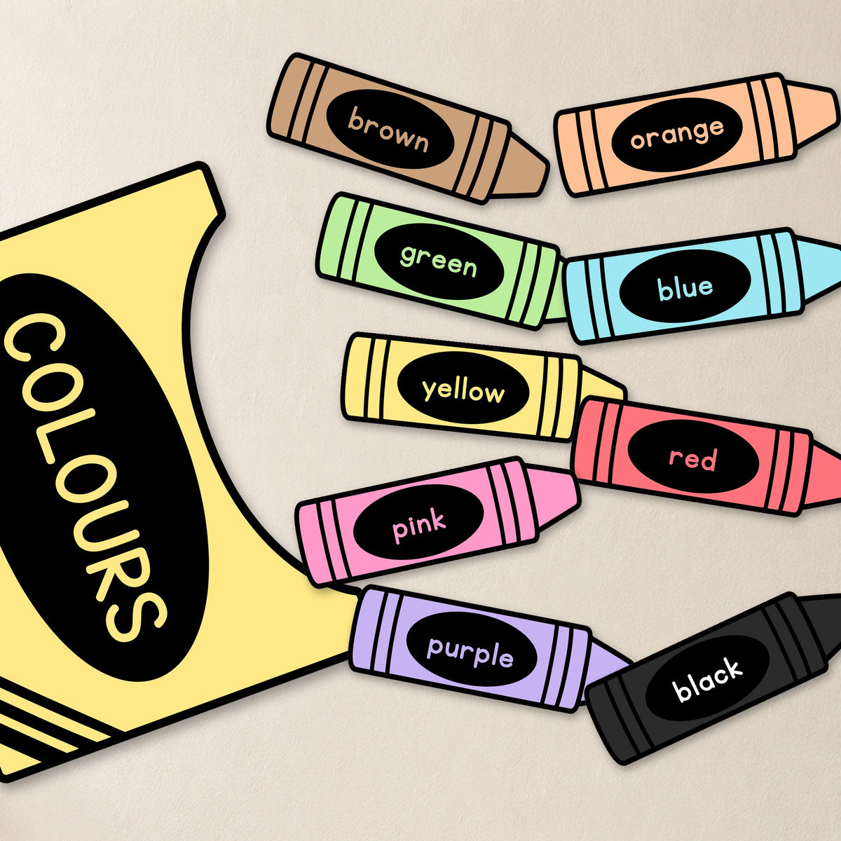 Colour Posters & Crayon Box | Gentle Classroom Decor