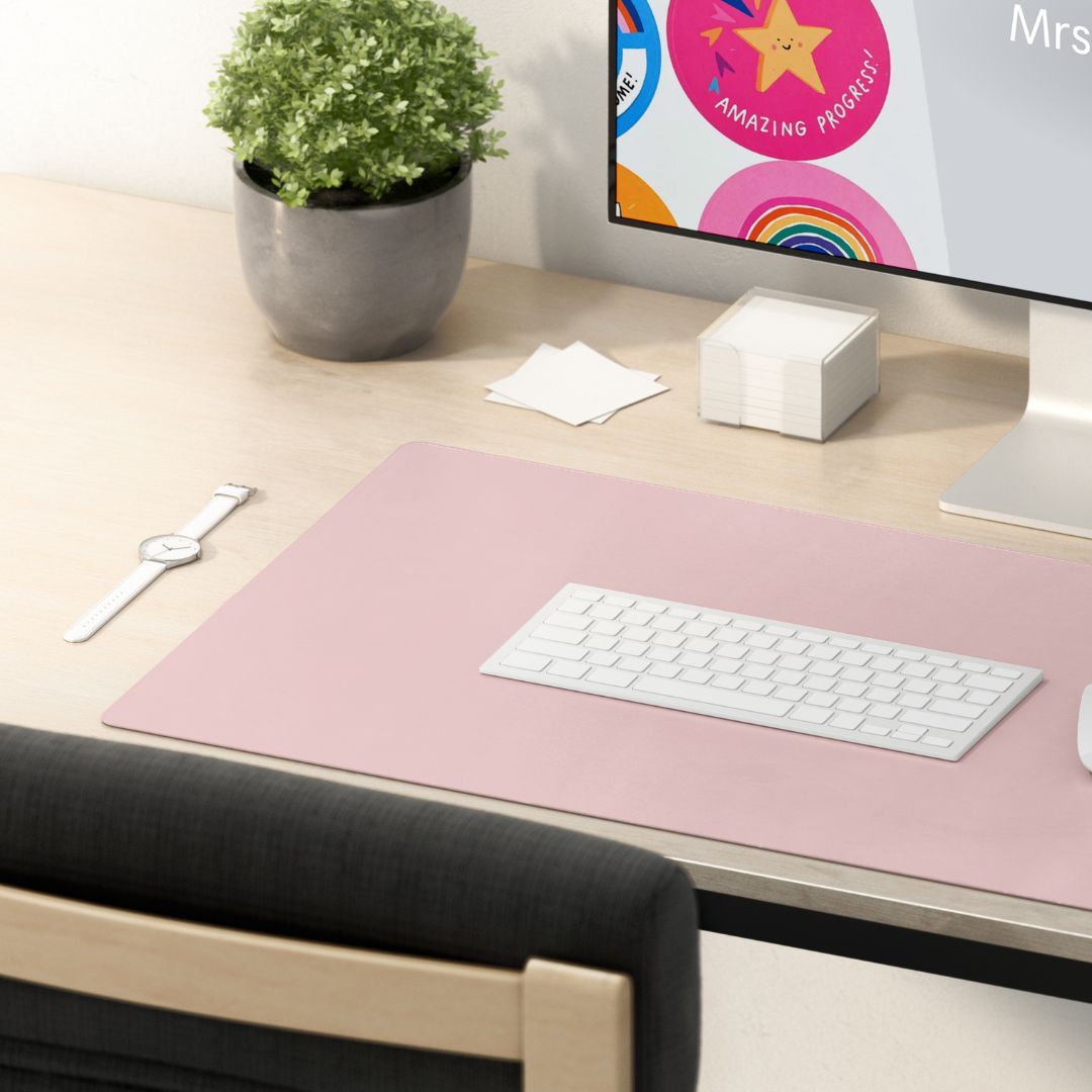 Blush Vegan Leather Desk Mat – Mrs Edgar