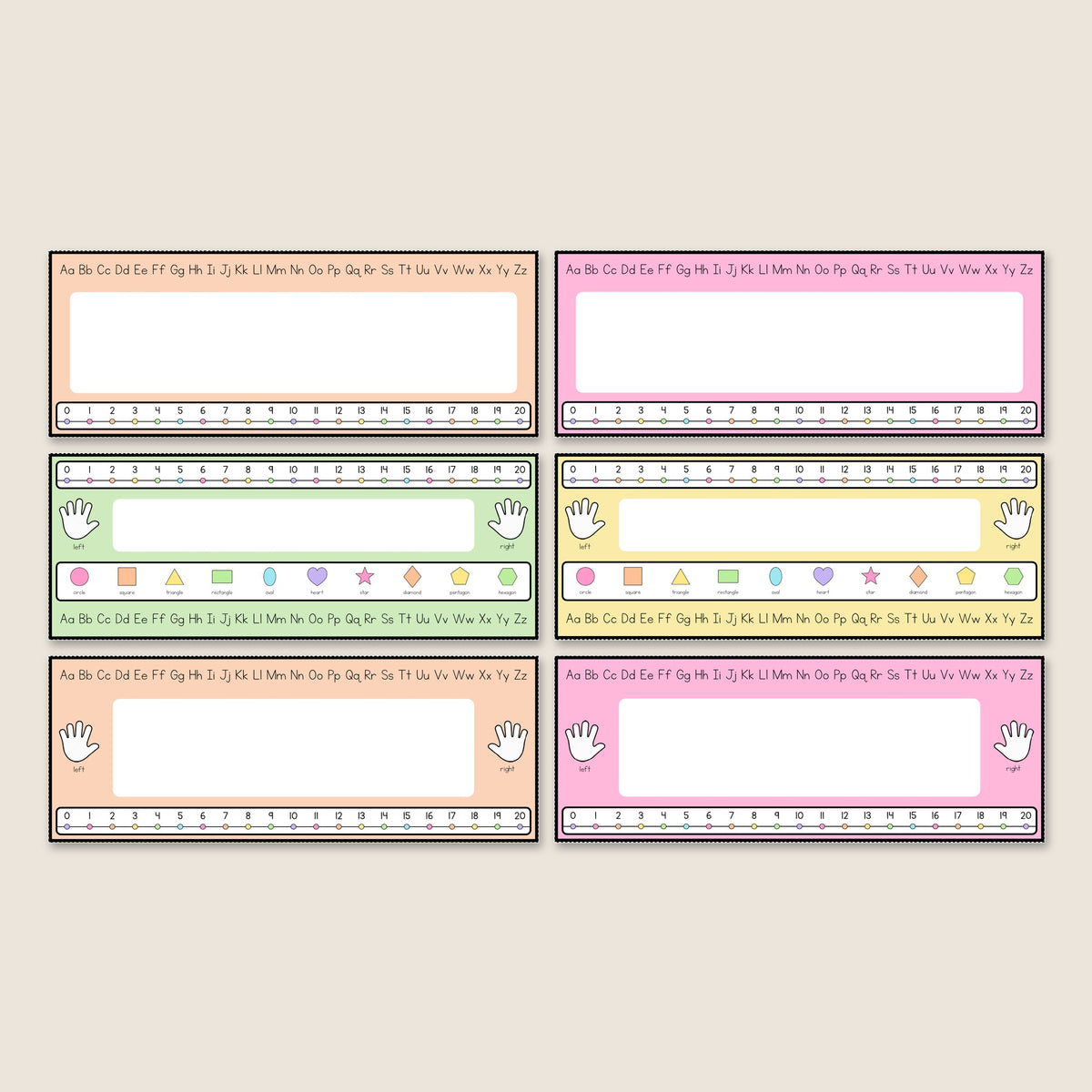 Editable Desk Plates (7 designs) | Gentle Classroom Decor