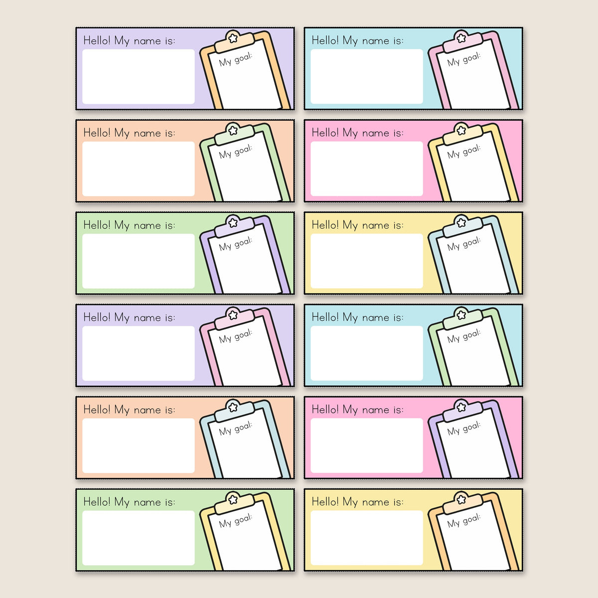 Editable Desk Plates (7 designs) | Gentle Classroom Decor