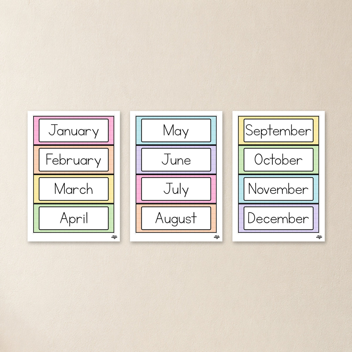 Months of the Year & Seasons | Gentle Classroom Decor
