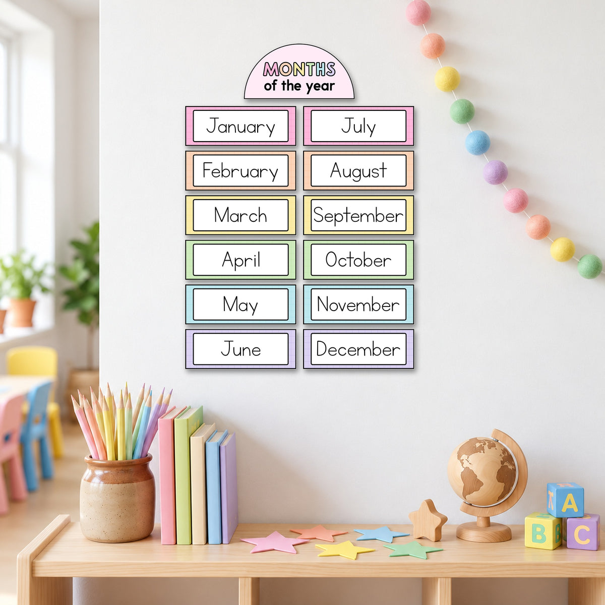 Months of the Year & Seasons | Gentle Classroom Decor