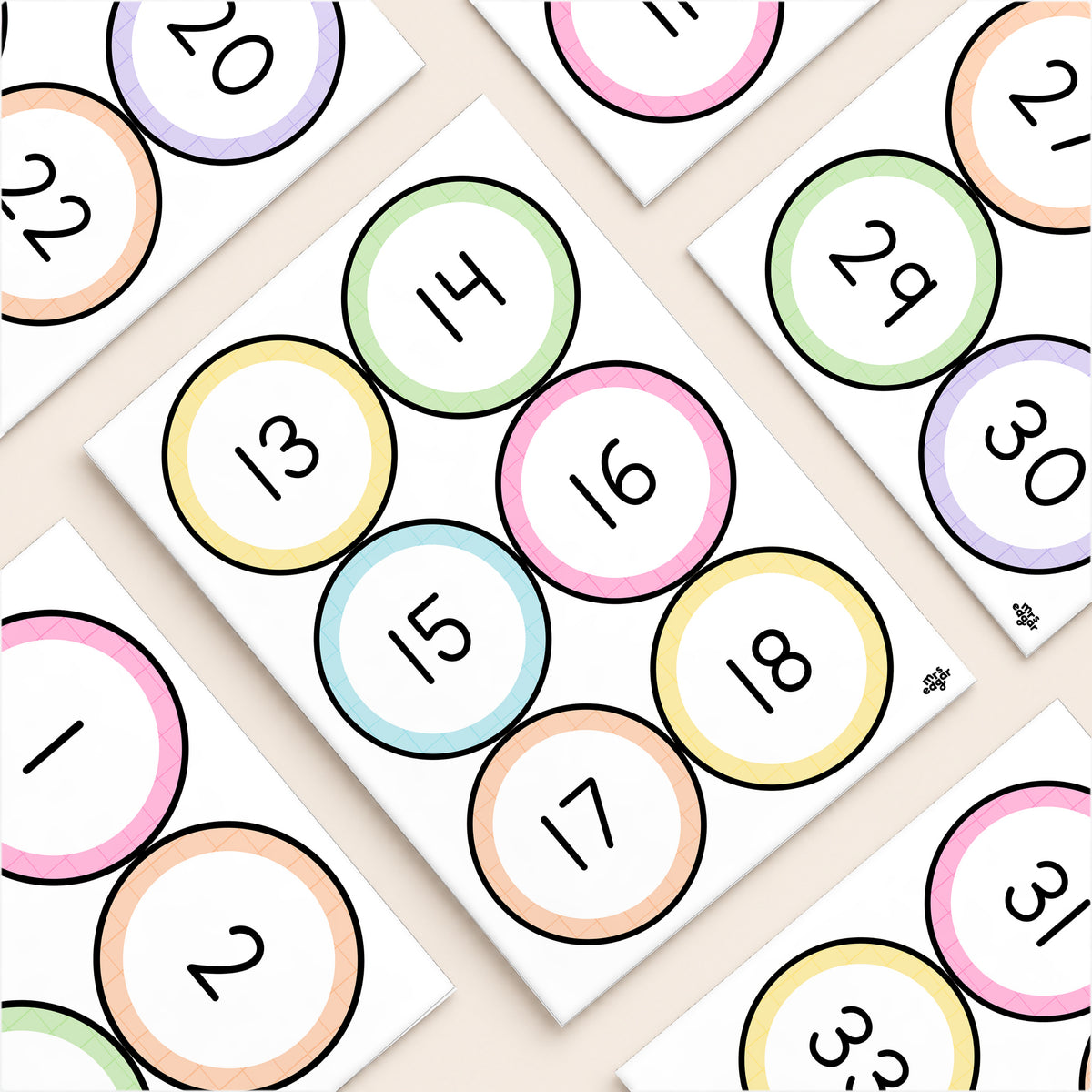 Number Circle Labels 1–100 | Gentle Classroom Decor