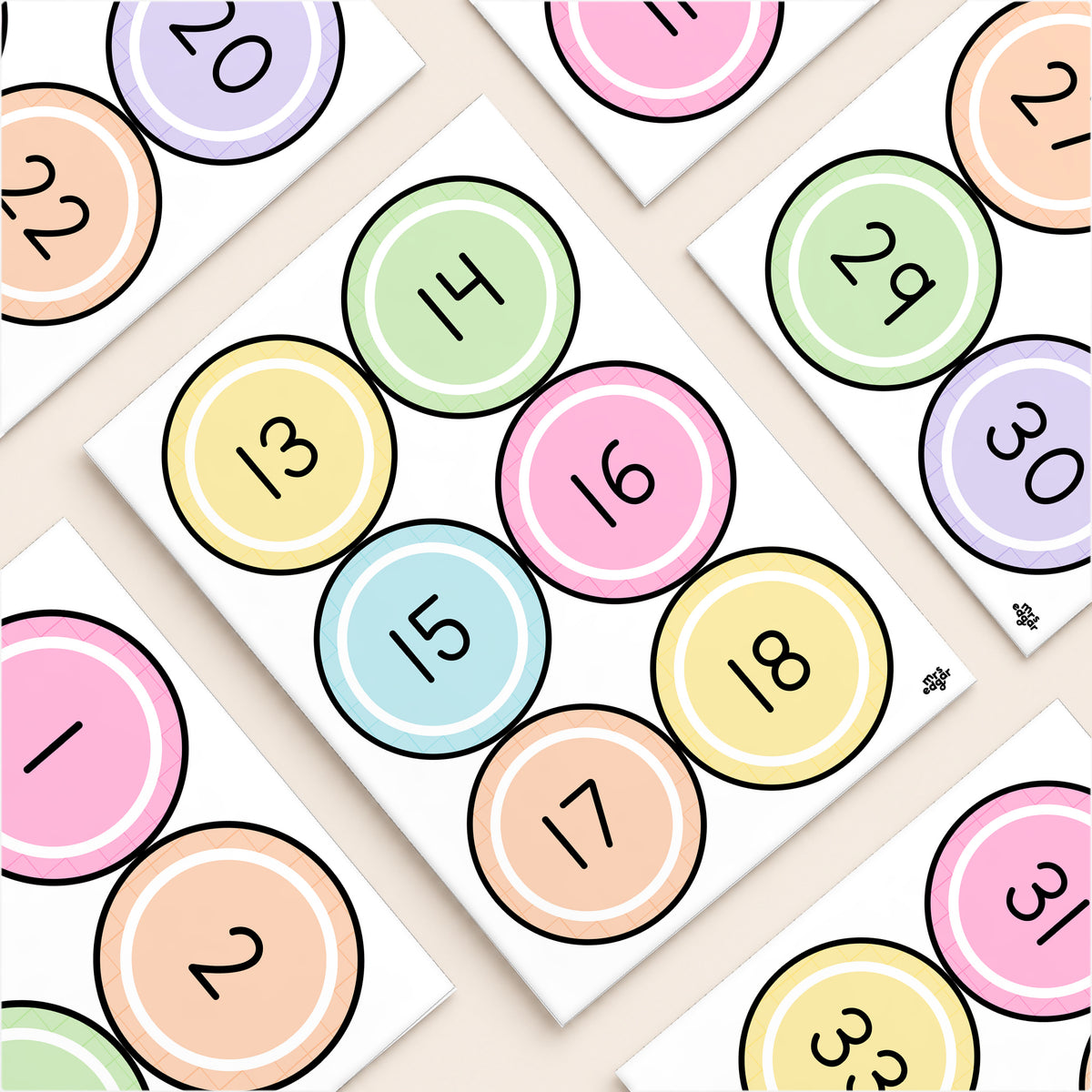 Number Circle Labels 1–100 | Gentle Classroom Decor