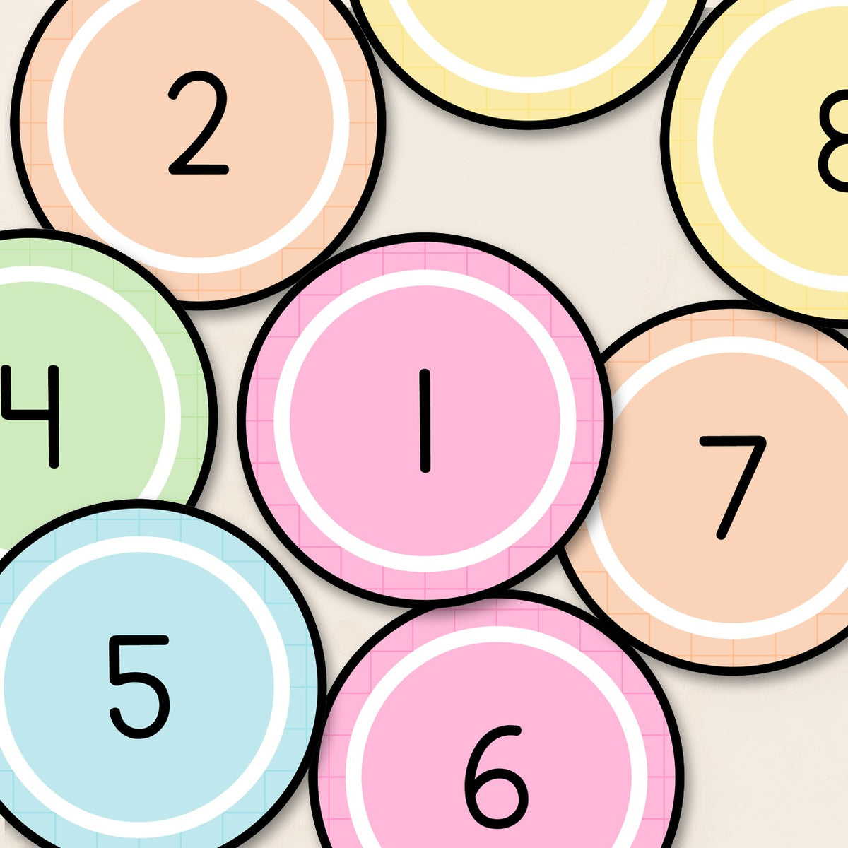 Number Circle Labels 1–100 | Gentle Classroom Decor