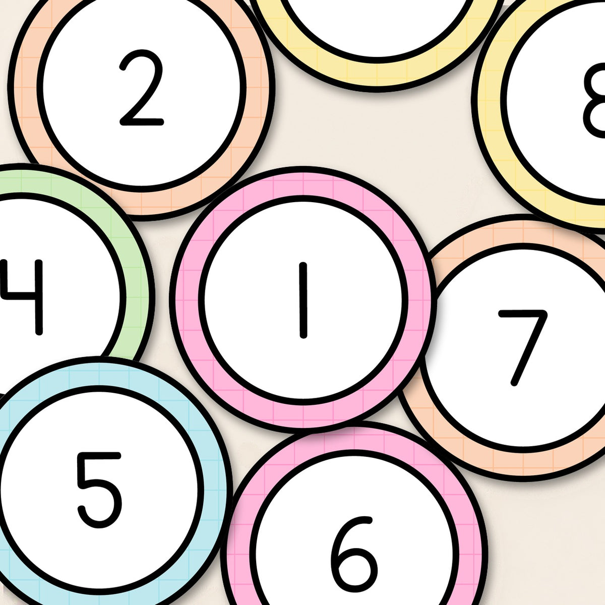 Number Circle Labels 1–100 | Gentle Classroom Decor