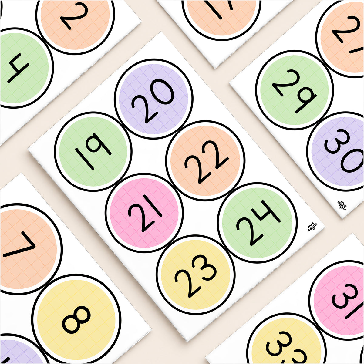 Number Circle Labels 1–100 | Gentle Classroom Decor