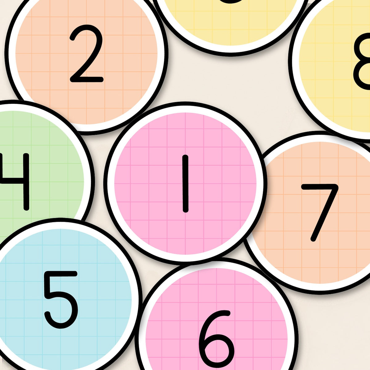 Number Circle Labels 1–100 | Gentle Classroom Decor