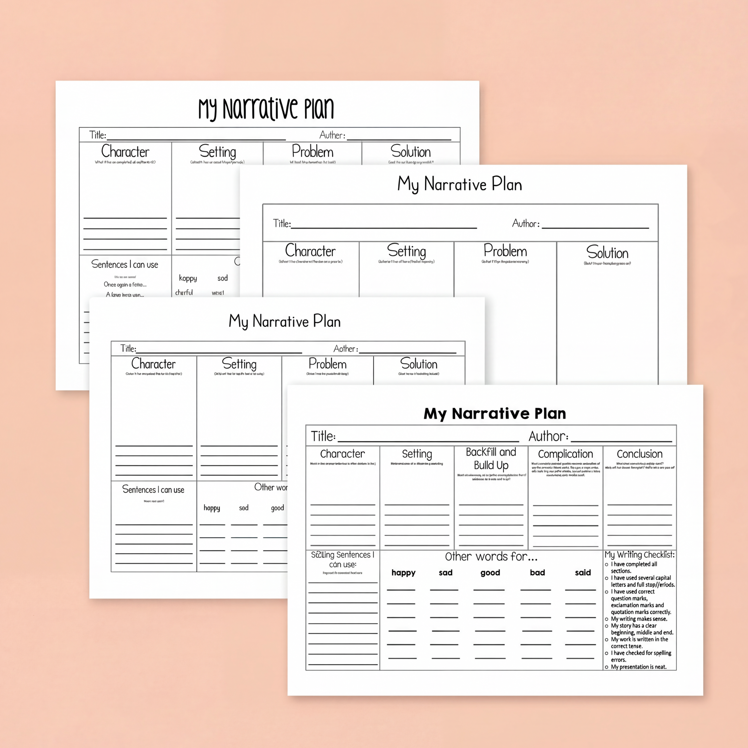 Narrative Writing Planning Templates