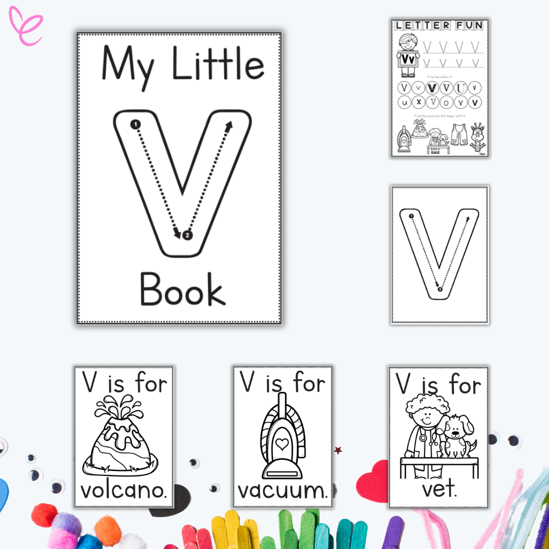 Letter V Review Alphabet Letter Name And Sound V V Booklet Teacha