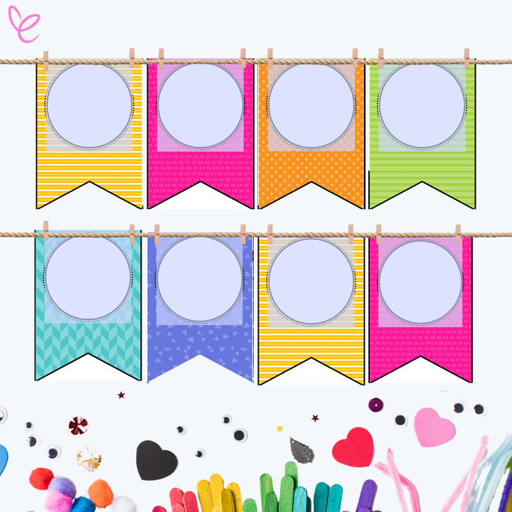 Editable Patterned Banner White
