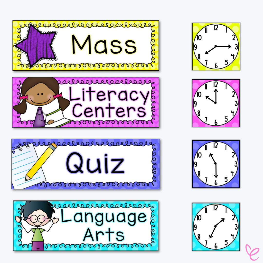 classroom-schedule-cards-mrs-edgar for Free Printable Classroom Schedule Cards Classroom Schedule Cards – Mrs Edgar for Free Printable Classroom Schedule Cards