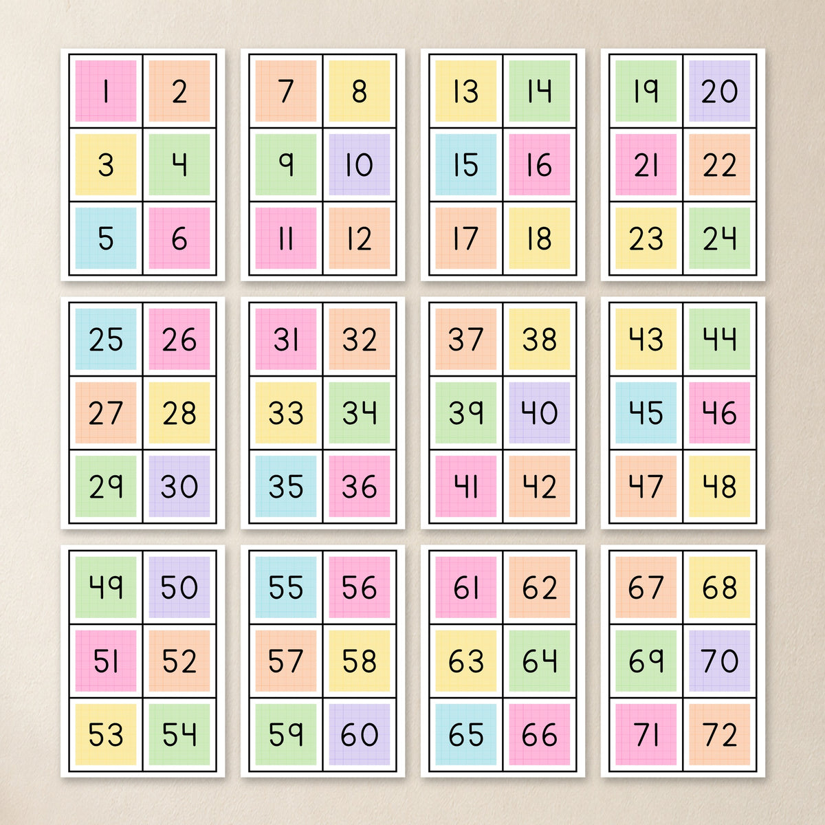 Number Square Labels 1–100 | Gentle Classroom Decor