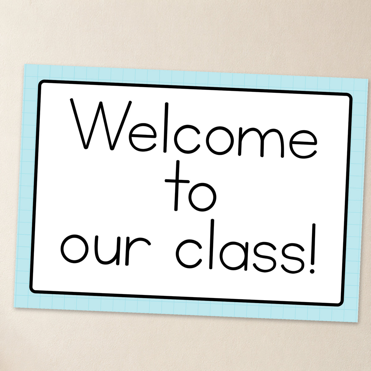 Welcome to our classroom sign in soft Gentle colours, editable in PDF and Canva