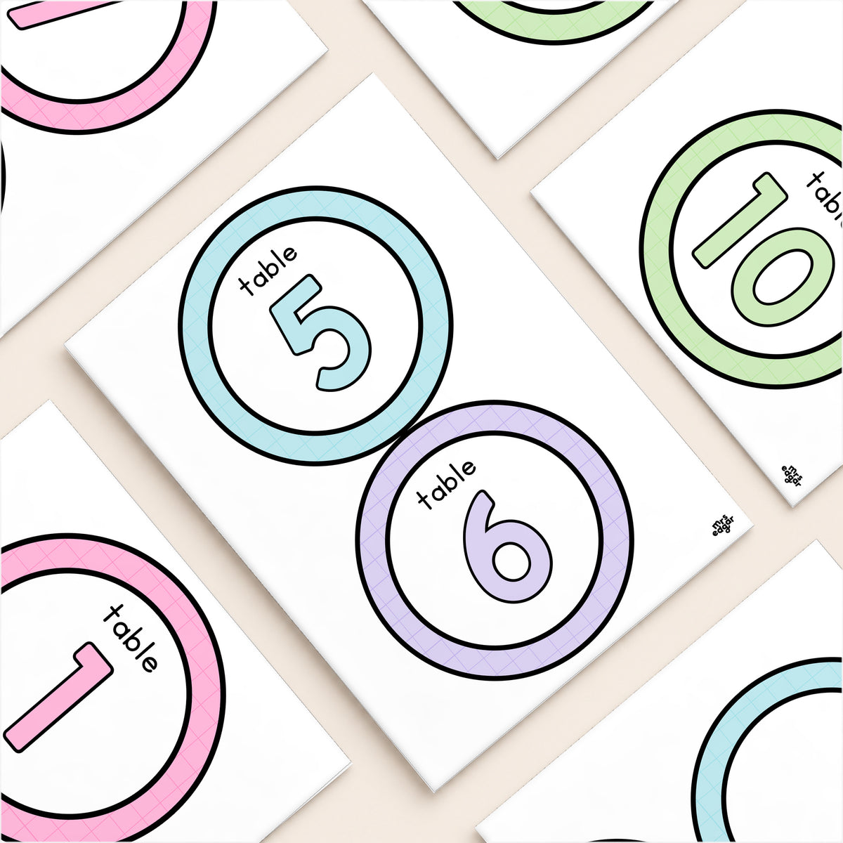 Table Circles, Stars & Numbers | Gentle Classroom Decor