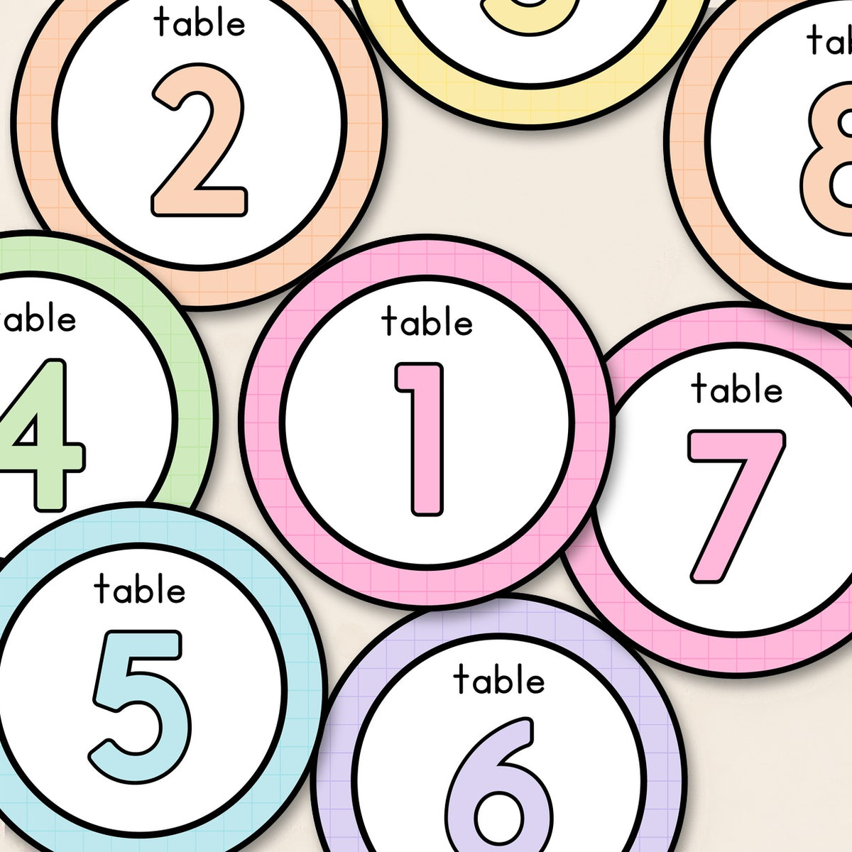 Table Circles, Stars & Numbers | Gentle Classroom Decor