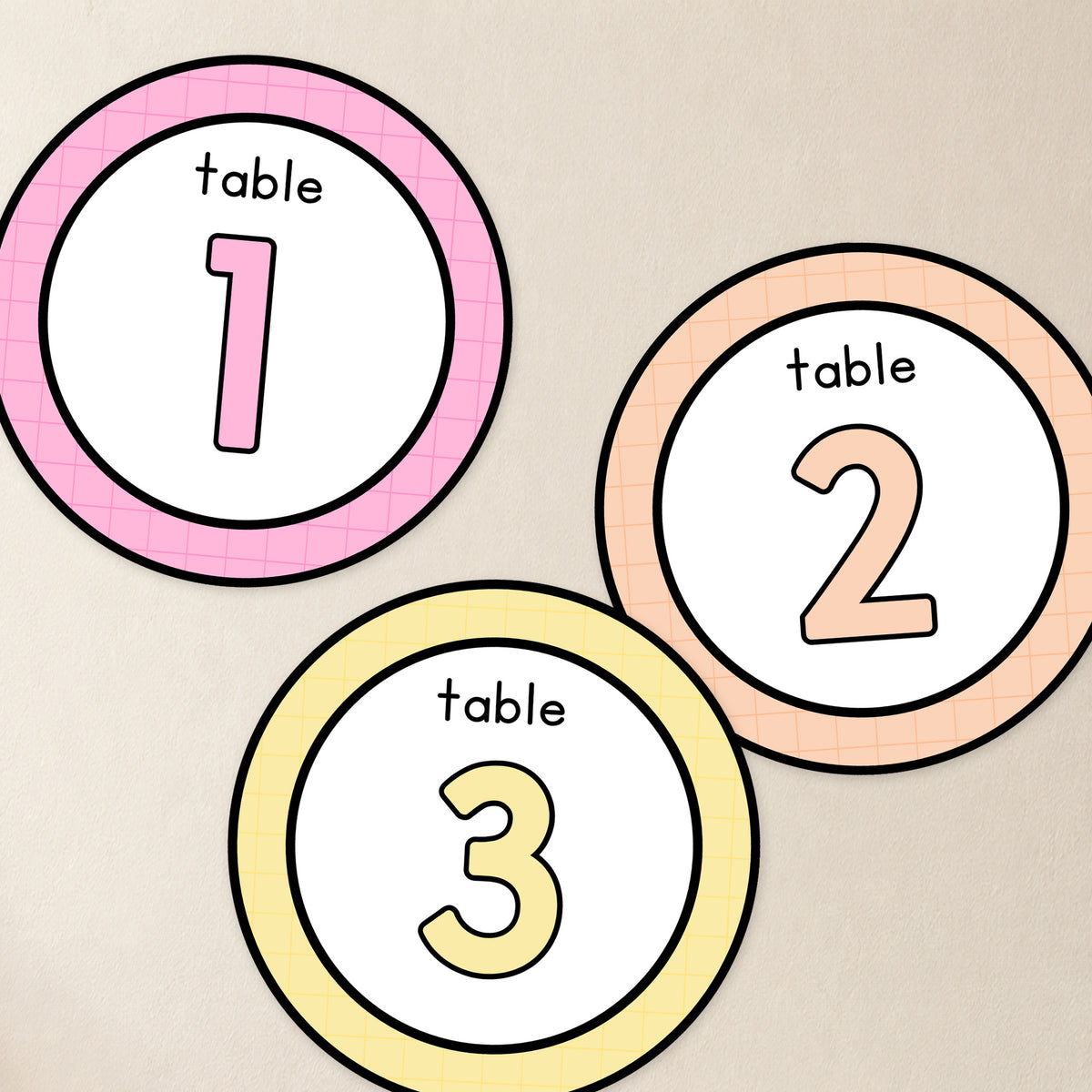 Table Circles, Stars & Numbers | Gentle Classroom Decor