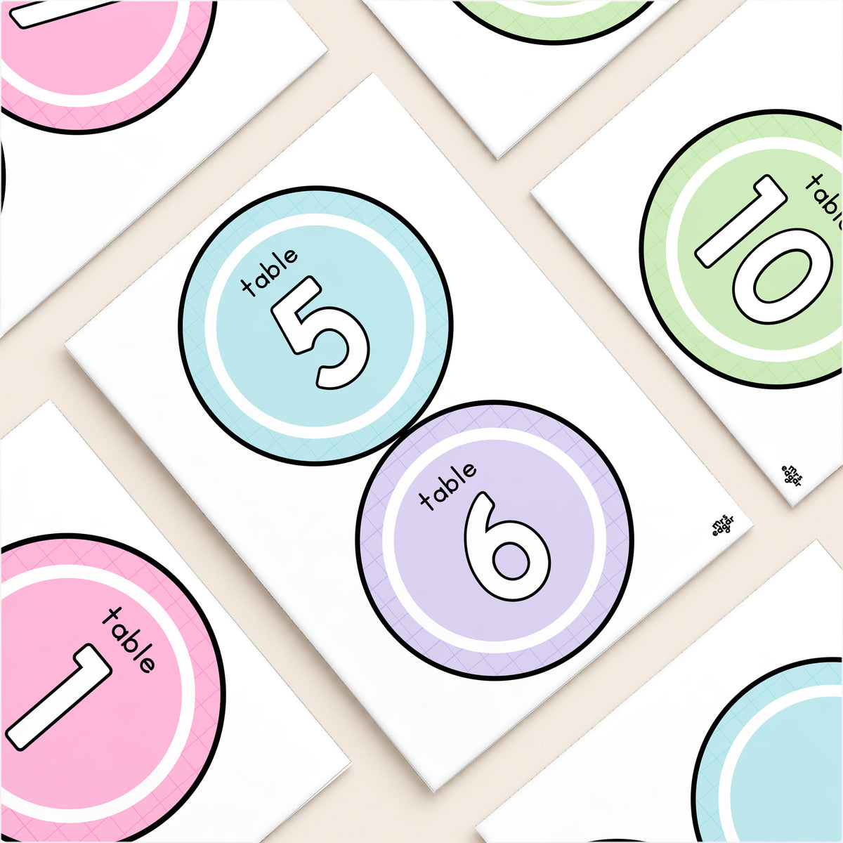 Table Circles, Stars & Numbers | Gentle Classroom Decor