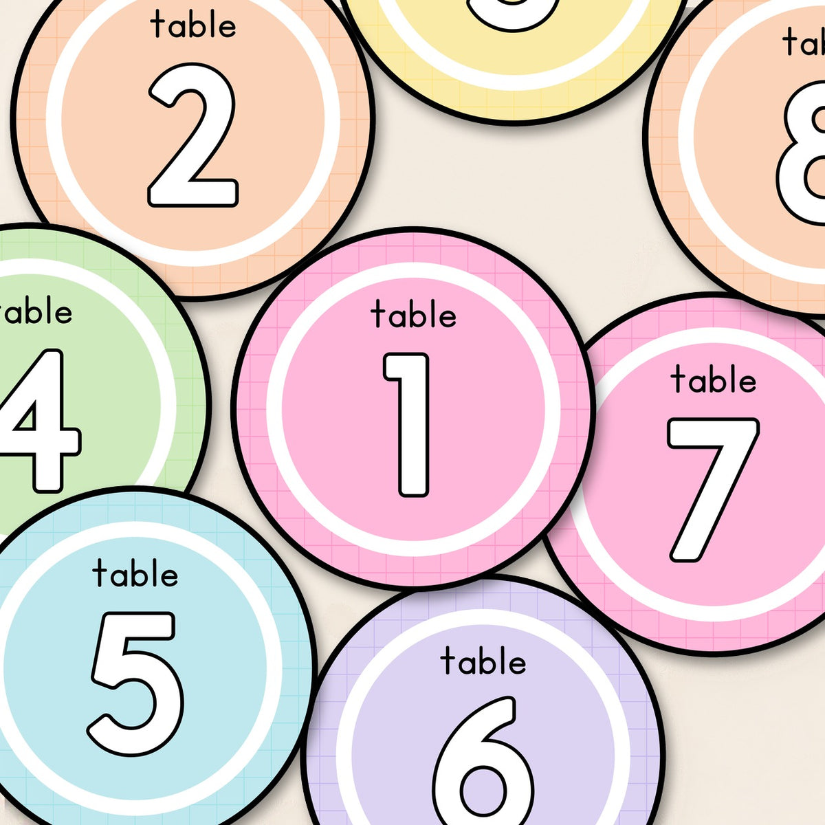 Table Circles, Stars & Numbers | Gentle Classroom Decor