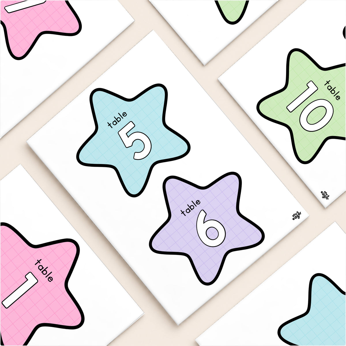 Table Circles, Stars & Numbers | Gentle Classroom Decor