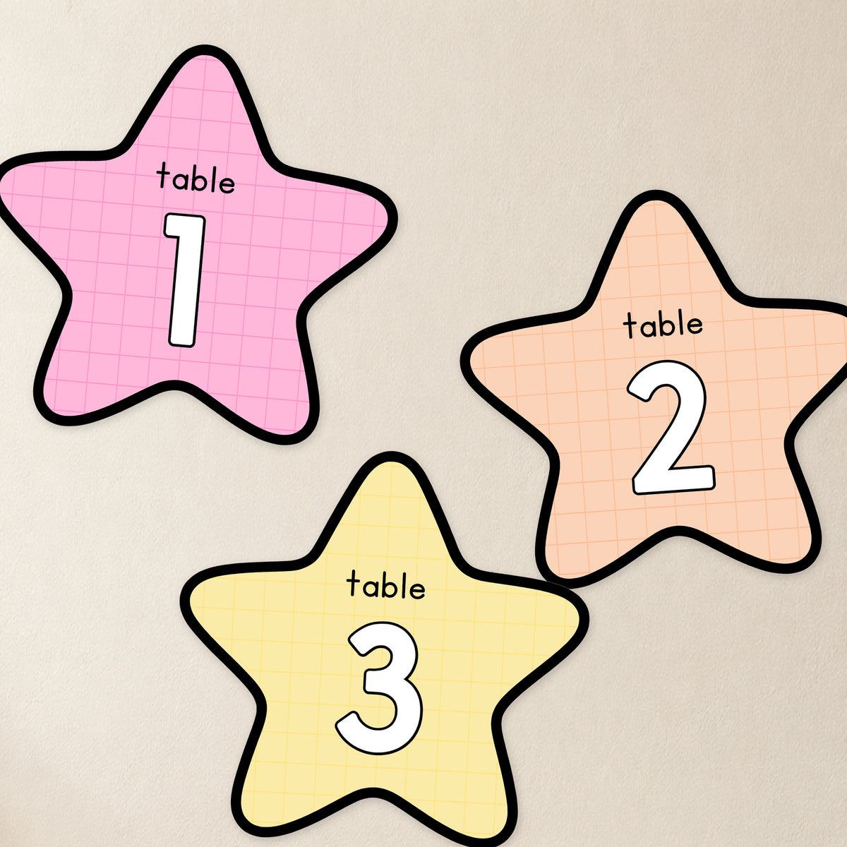 Table Circles, Stars & Numbers | Gentle Classroom Decor