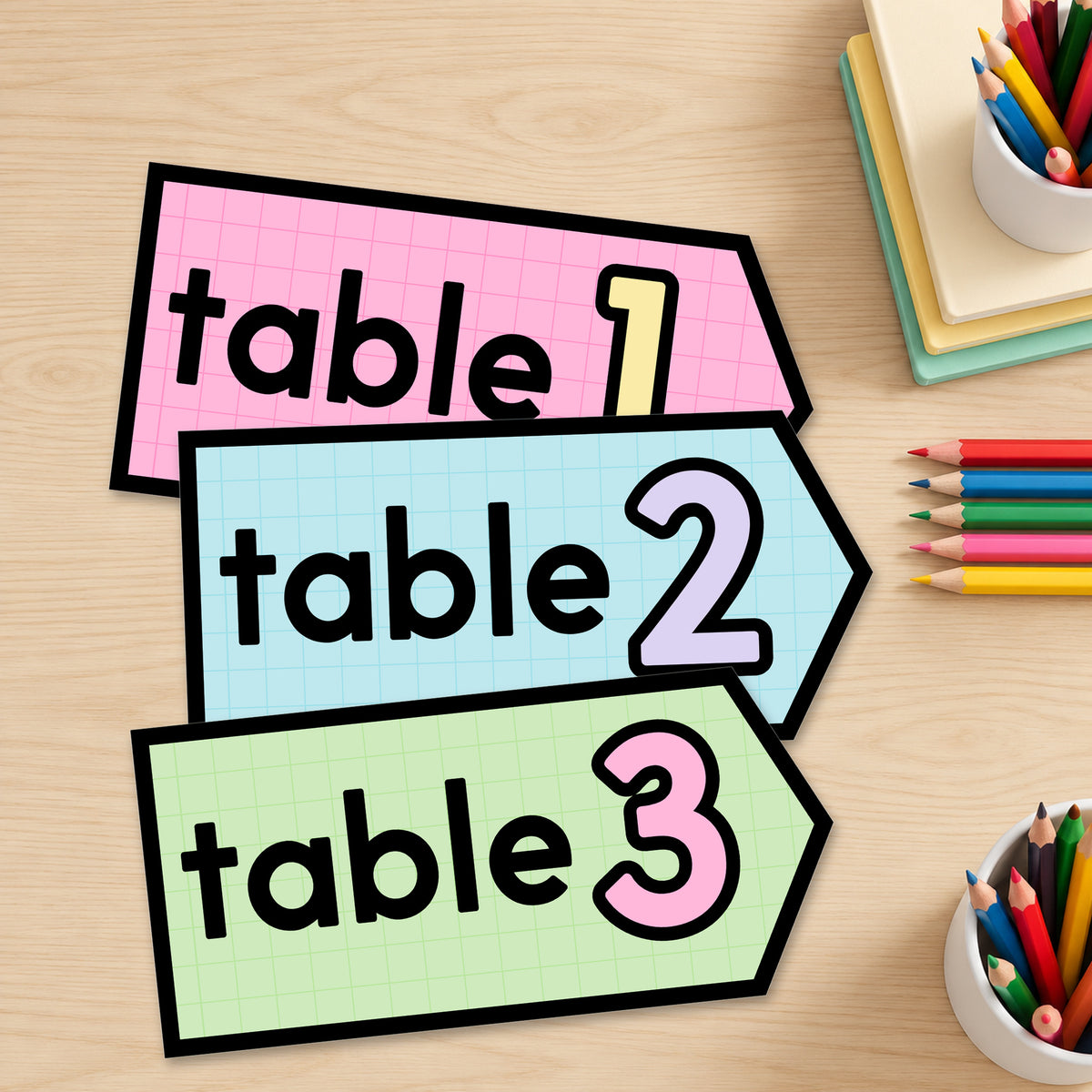 Table Circles, Stars & Numbers | Gentle Classroom Decor