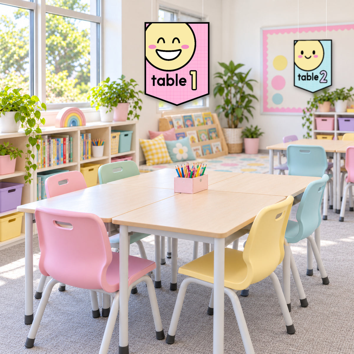 Table Circles, Stars & Numbers | Gentle Classroom Decor