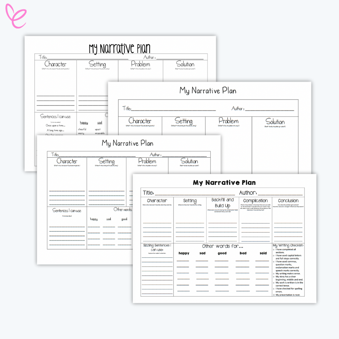 Narrative Writing Planning Templates – Mrs Edgar