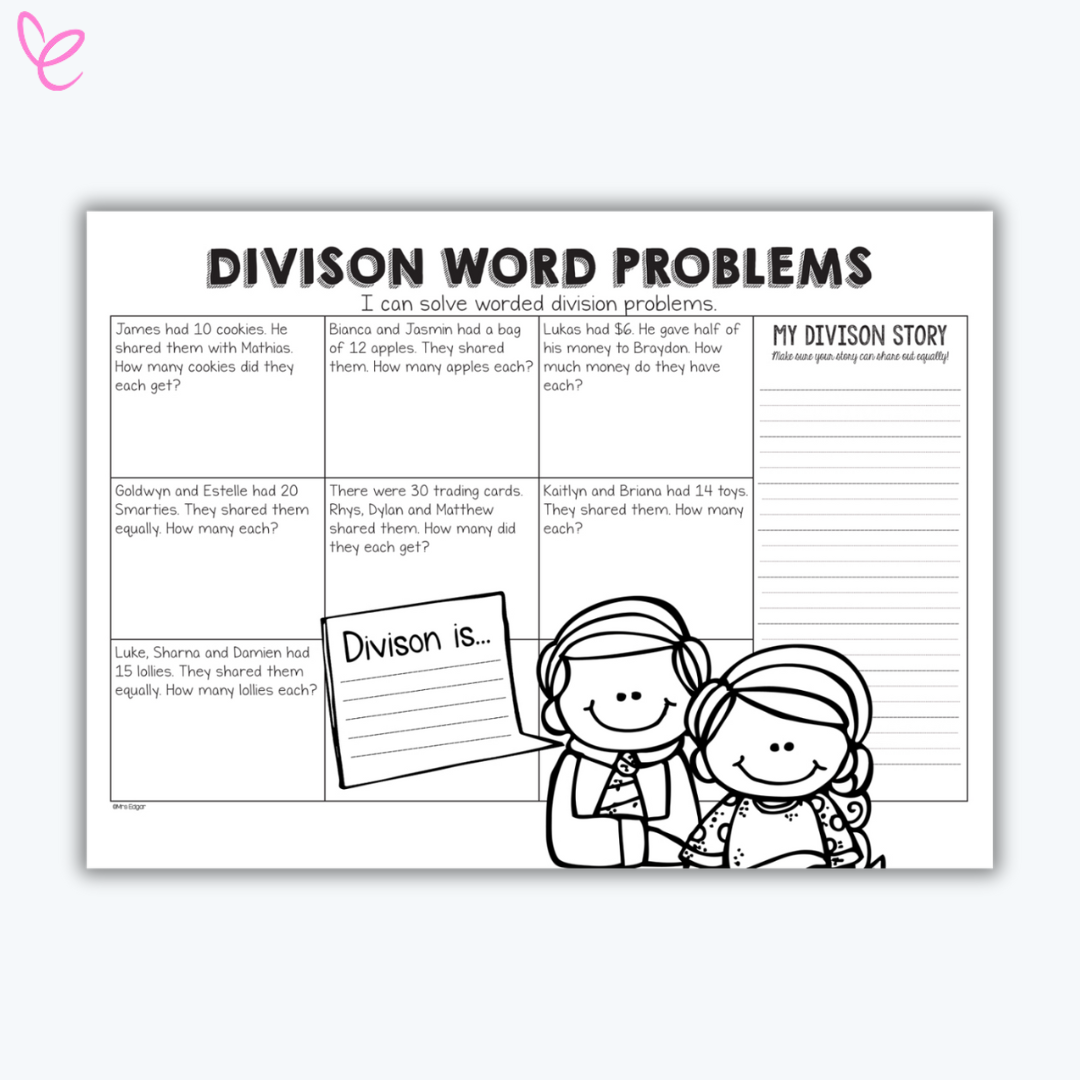 Create Your Own Division Problem Division Word Problems Worksheet – Mrs Edgar