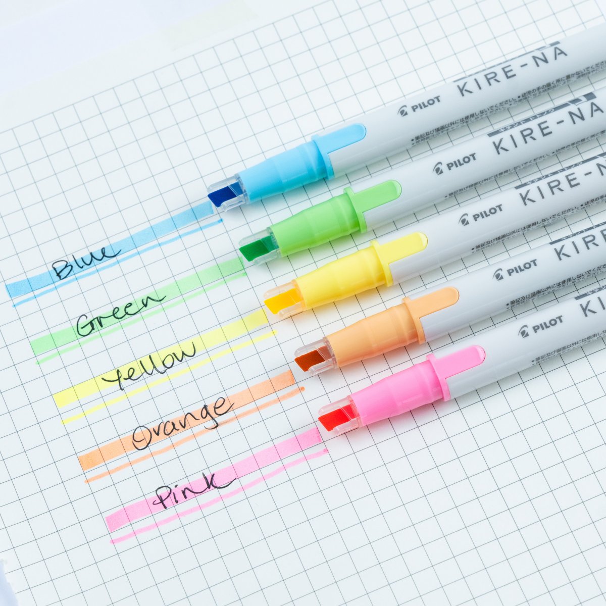 Teacher using PILOT Kire-Na Basic highlighter on notebook page, dual tip highlighter for underlining, annotating and colour coding lesson notes