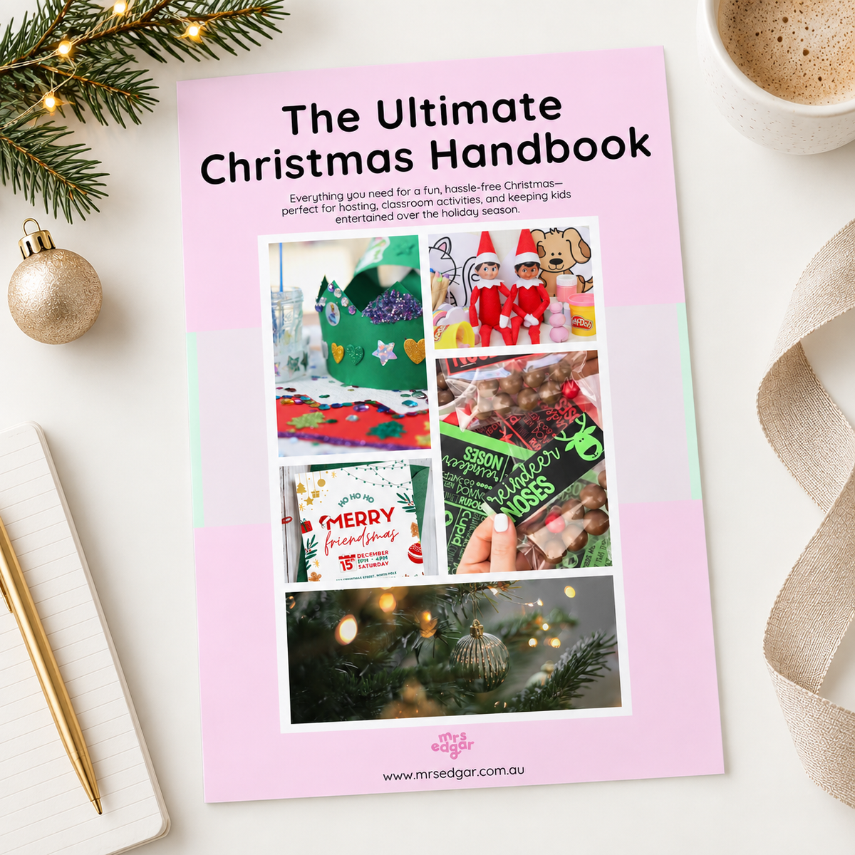 Cover of The Ultimate Christmas Handbook, a free 30-page Christmas guide by Mrs Edgar