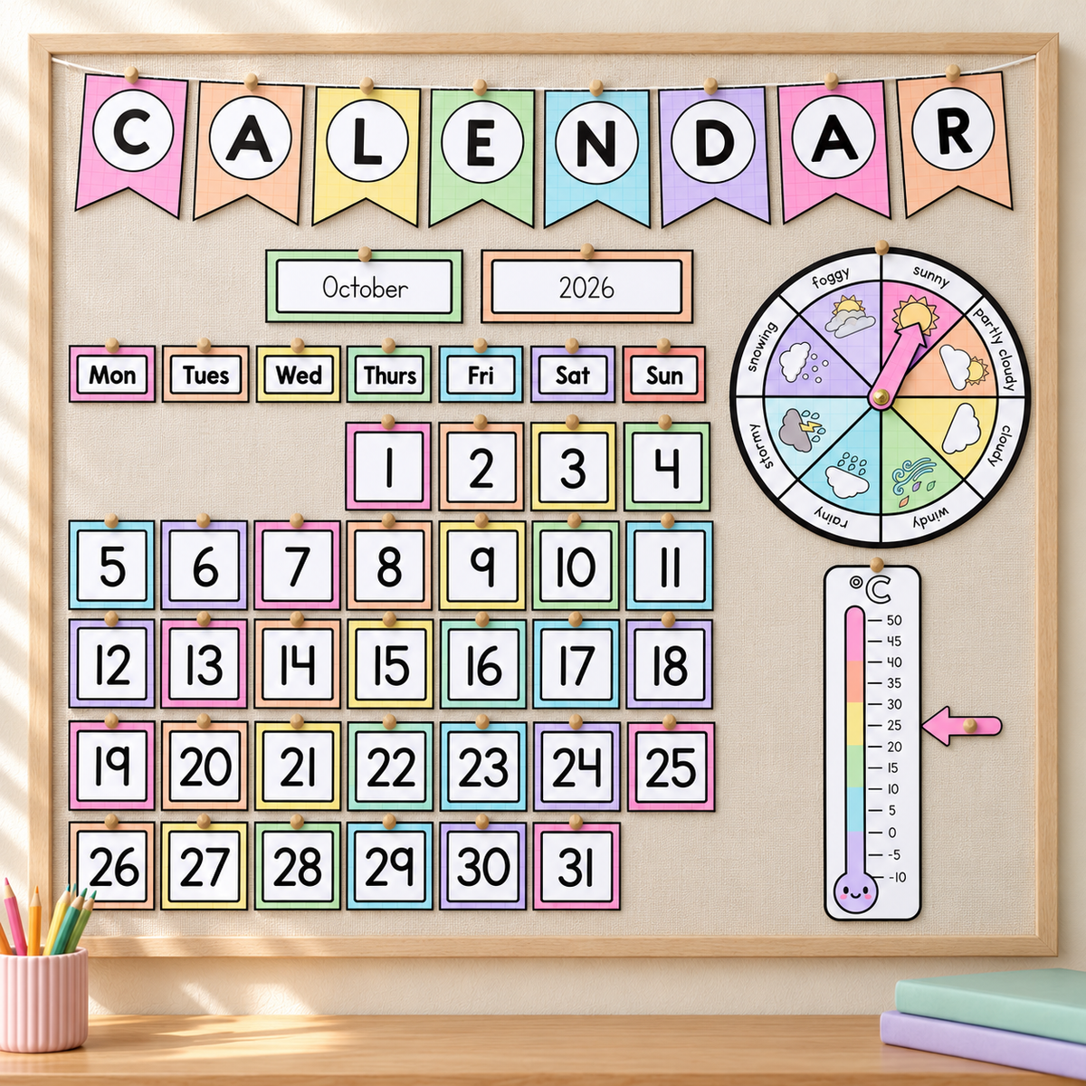 Classroom Calendar | Gentle Classroom Decor