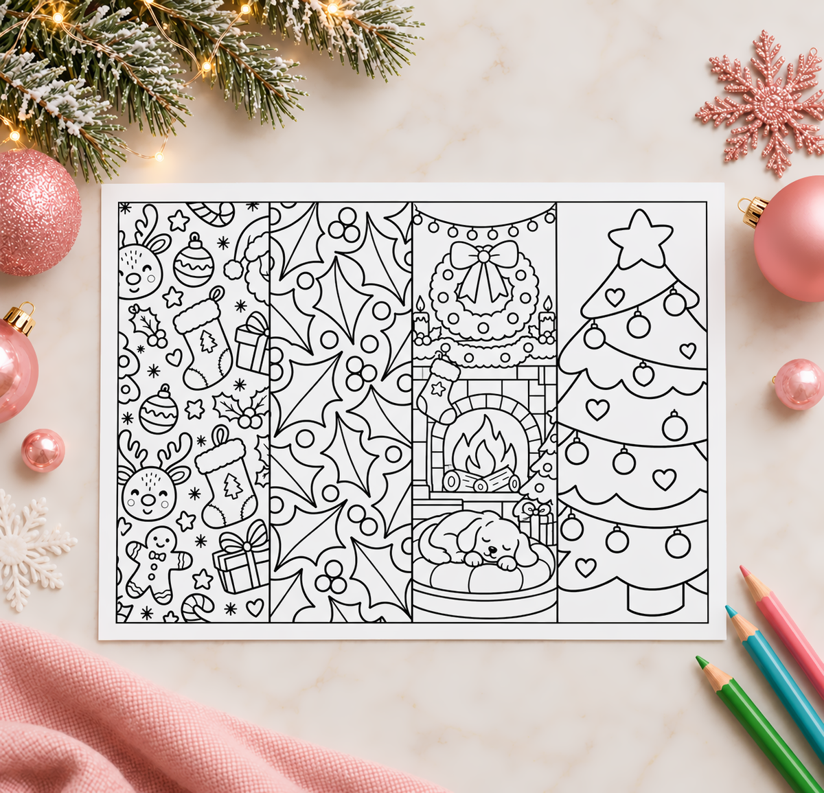 Christmas Colour In Bookmarks