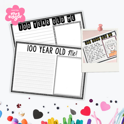 100th Days of School Activity Writing Template