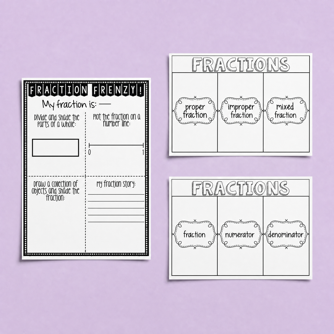 Division Word Problems worksheet featuring seven division problems with space for students to show their workings. Includes sections for writing a personal division story and defining the concept of division with a drawing of two children at the bottom.