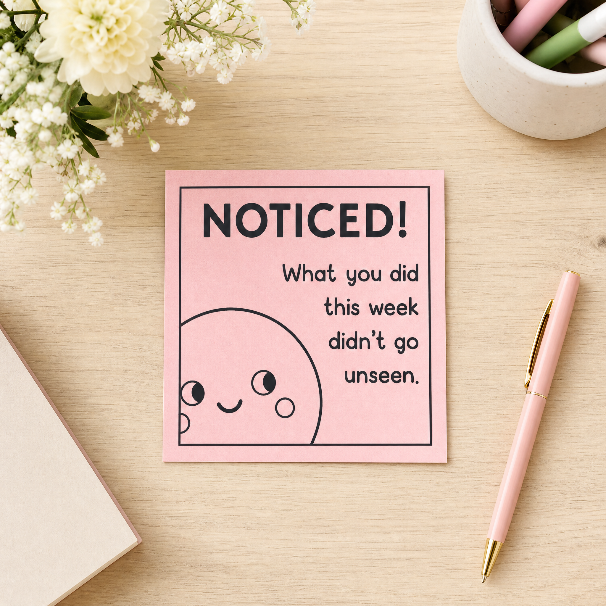 Printable appreciation card with cute smiling character and positive message, perfect for teacher morale and staff encouragement.
