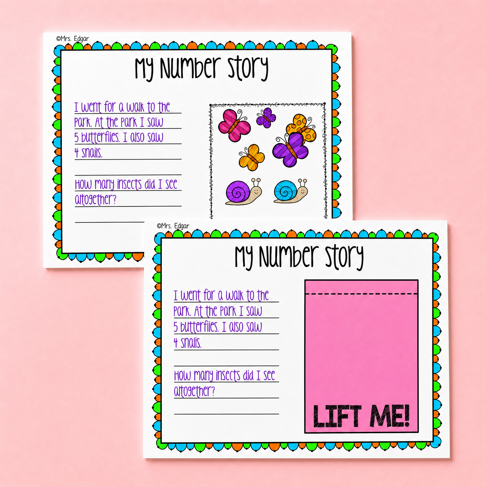 Interactive Number Story Flip the Flap Book
