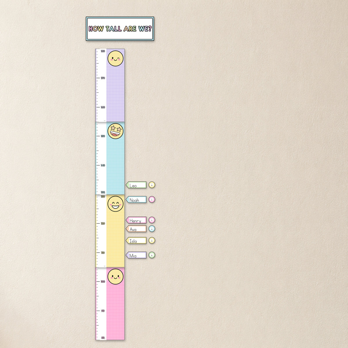 Class Height Chart & Record Cards | Gentle Classroom Decor