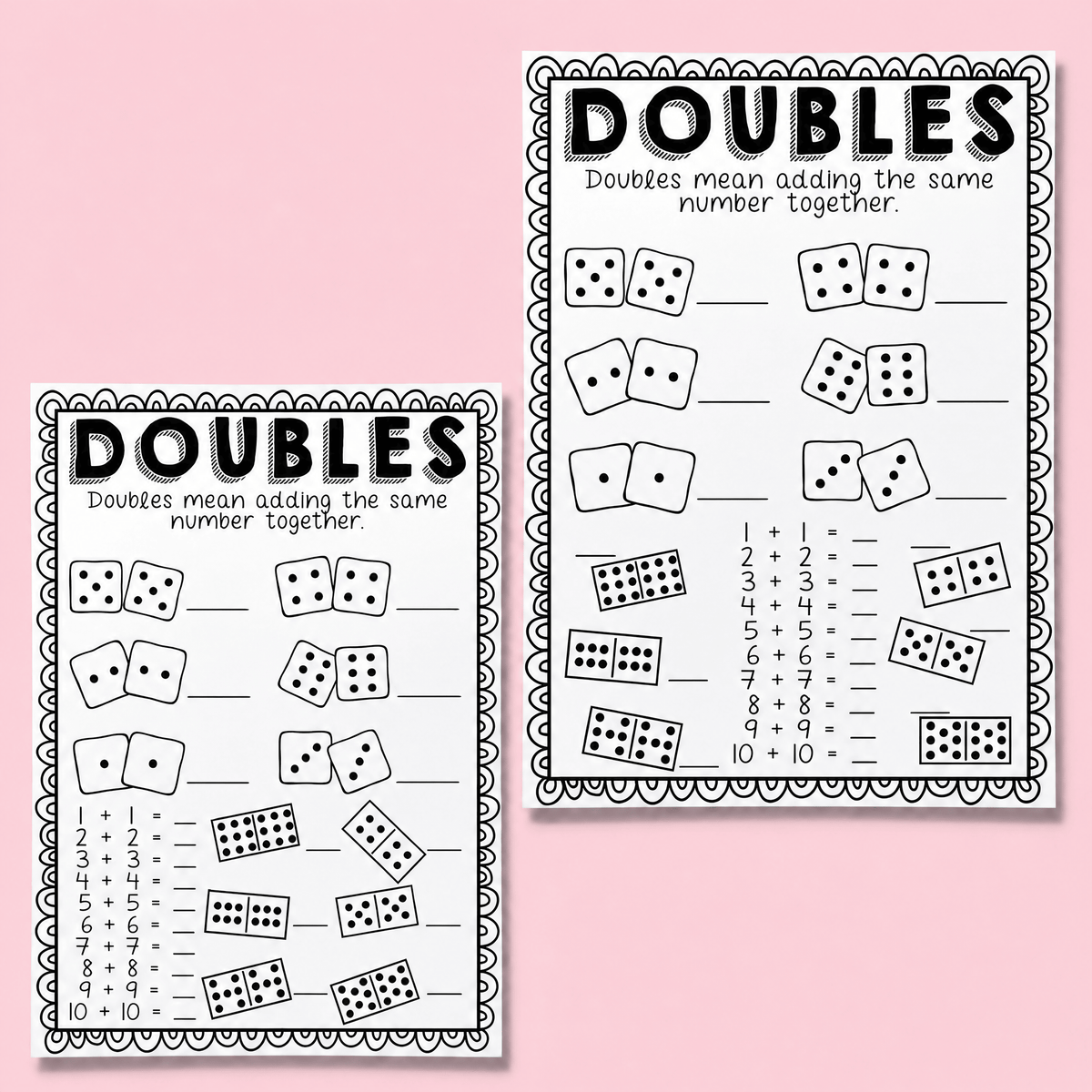 Doubles Worksheets Activity Pack – Mrs Edgar